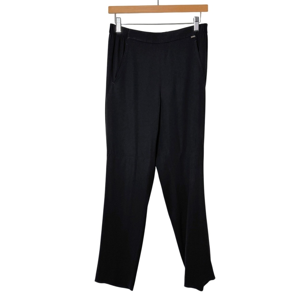 St. John Black Pull On Dress Pants Minimalist Business Casual Womens P